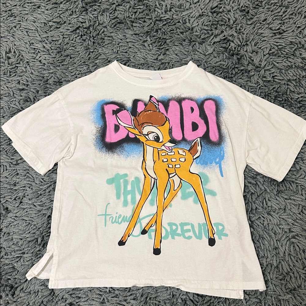 Zara White Tee with Colorful Graphic